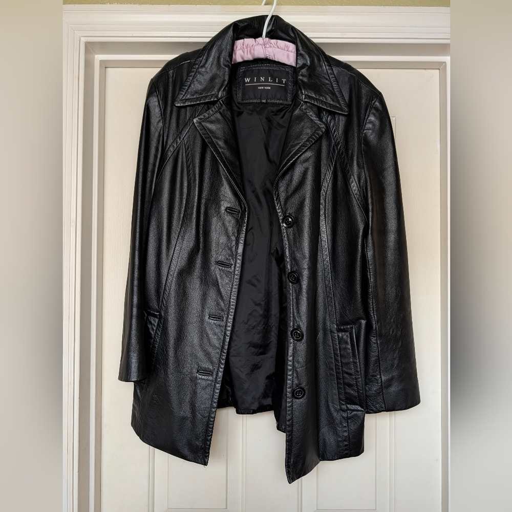 Vintage Y2K Women's Black Leather Jacket